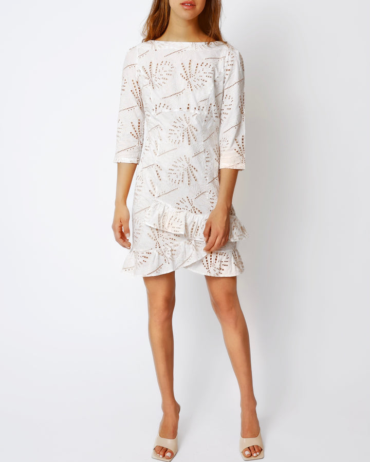 SUMMER SOECIAL- Volant Mini Kleid Lochstickerei 1