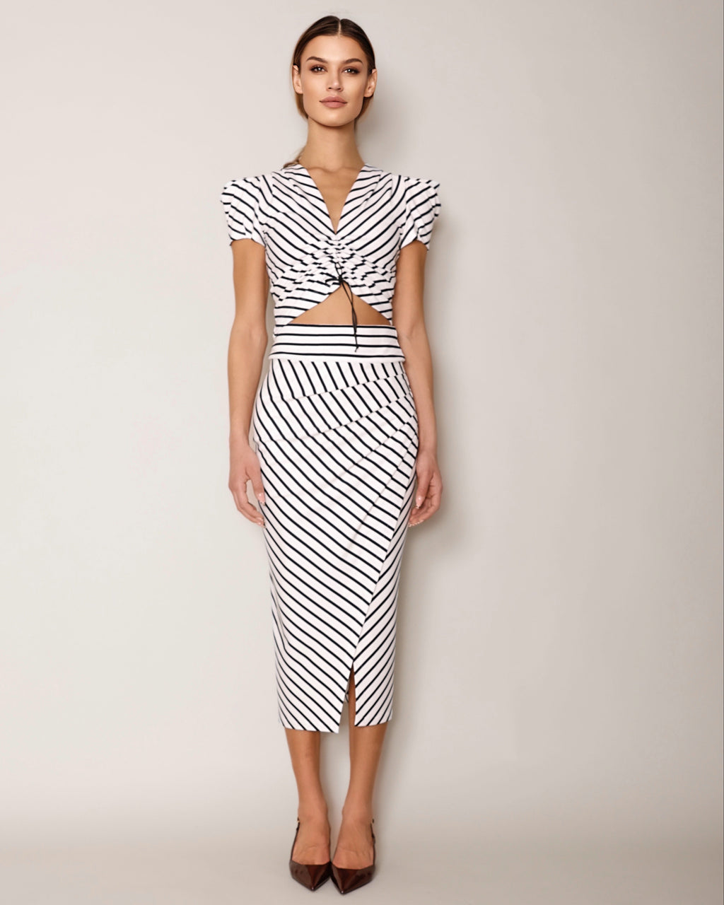 Striped Cropped Jersey Top
