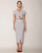 Striped Cropped Jersey Top