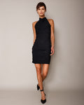 Neckholder-Kleid aus Jersey Schwarz von Sonja Kiefer