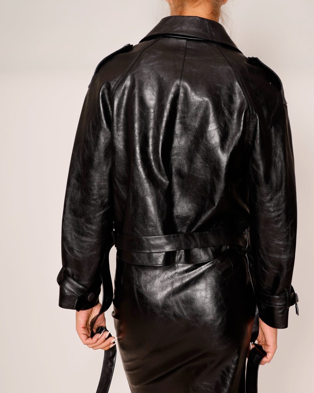 Cropped Trench vegan leather