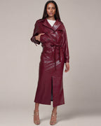 Caban-Jacke aus veganem Leder Burgund von Sonja Kiefer