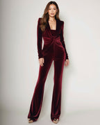 Samt-Catsuit Bordeaux von Sonja Kiefer