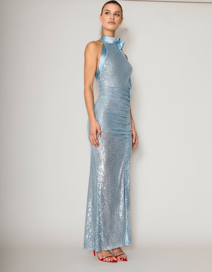 Halterneckdress Glow iceblue