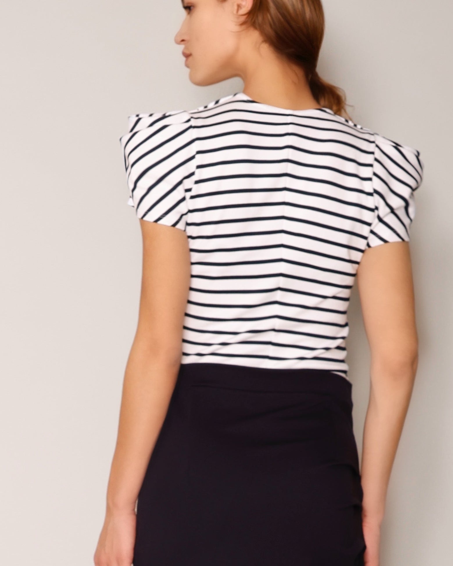 Striped Cropped Jersey Top