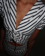 Striped Cropped Jersey Top