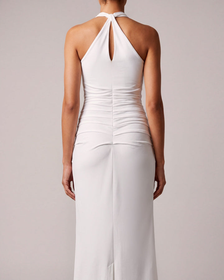 Jersey Drape Dress white
