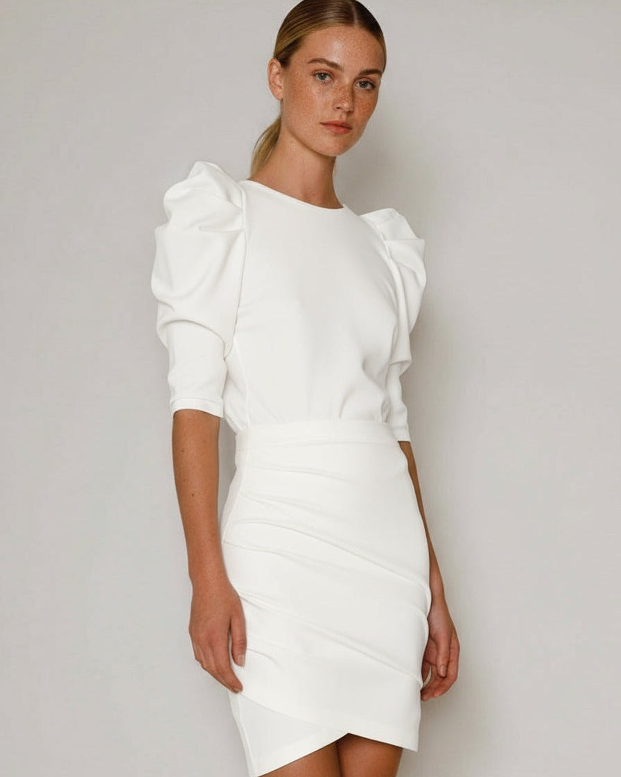 Puffed Sleeved Shirt off white