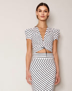 Gestreiftes Cropped-Top aus Jersey von Sonja Kiefer