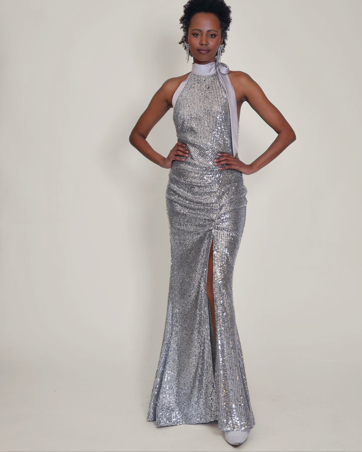 Silver Glow- Halterneckdress
