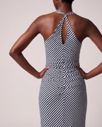 Striped Halterneck Dress Breton