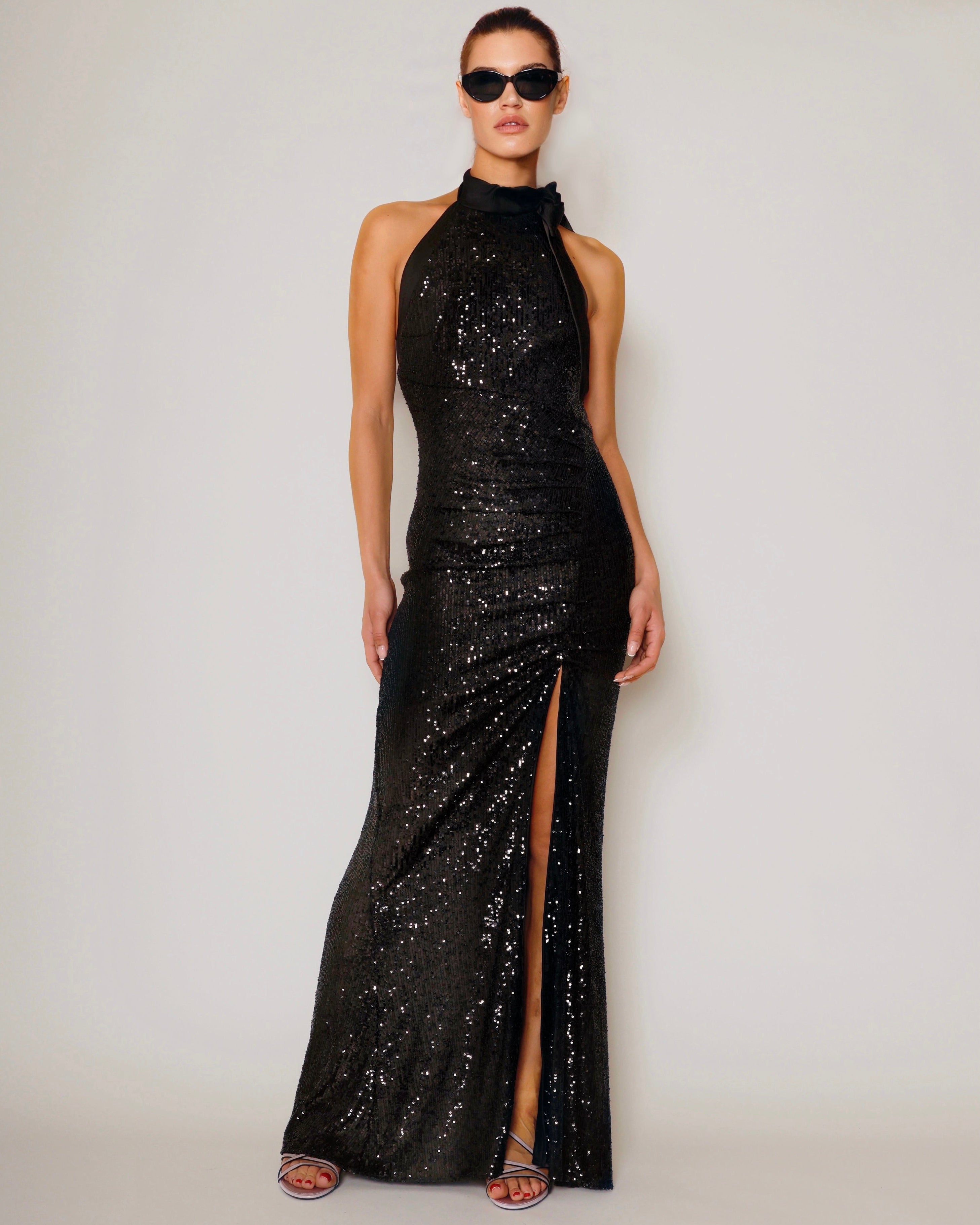 Neckholder-Kleid Glow Schwarz von Sonja Kiefer