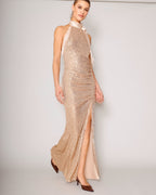 Glow Gold Halterneck Dress