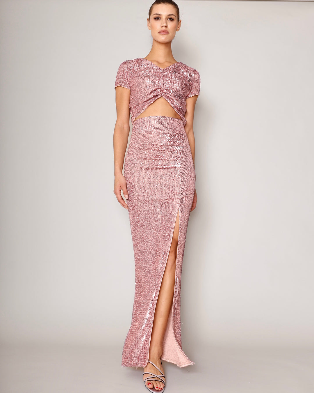 High Waisted Glow skirt lipstick