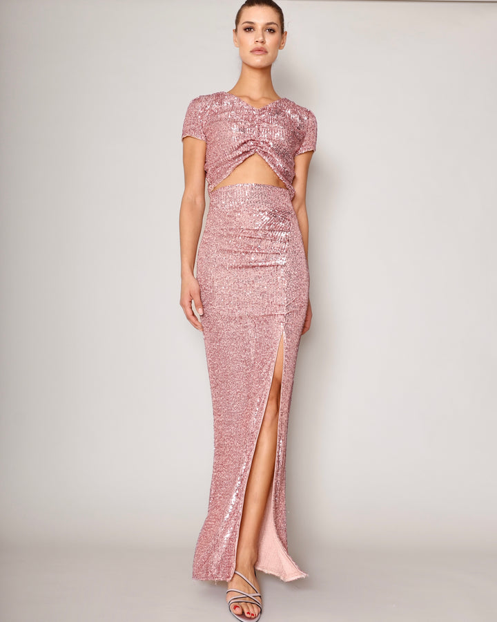 High Waisted Glow skirt lipstick