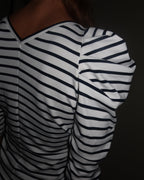 Puffed Shoulder Shirt Striped