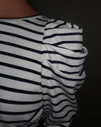 Striped Puffed Shoulder Shirt