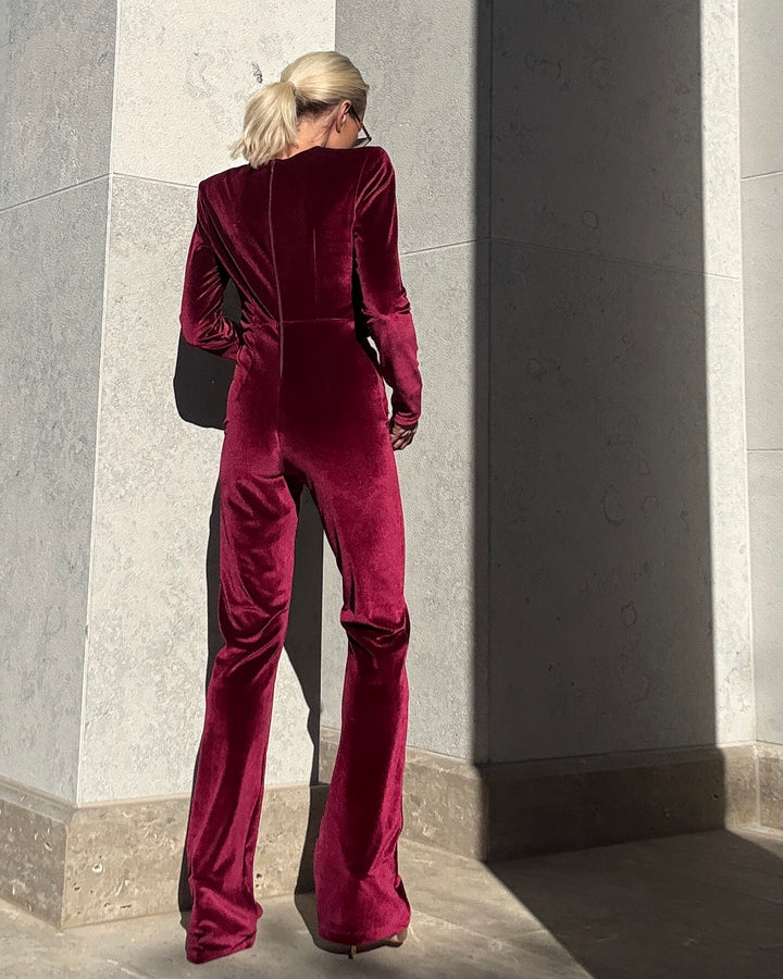 Velvet Catsuit Bordeaux