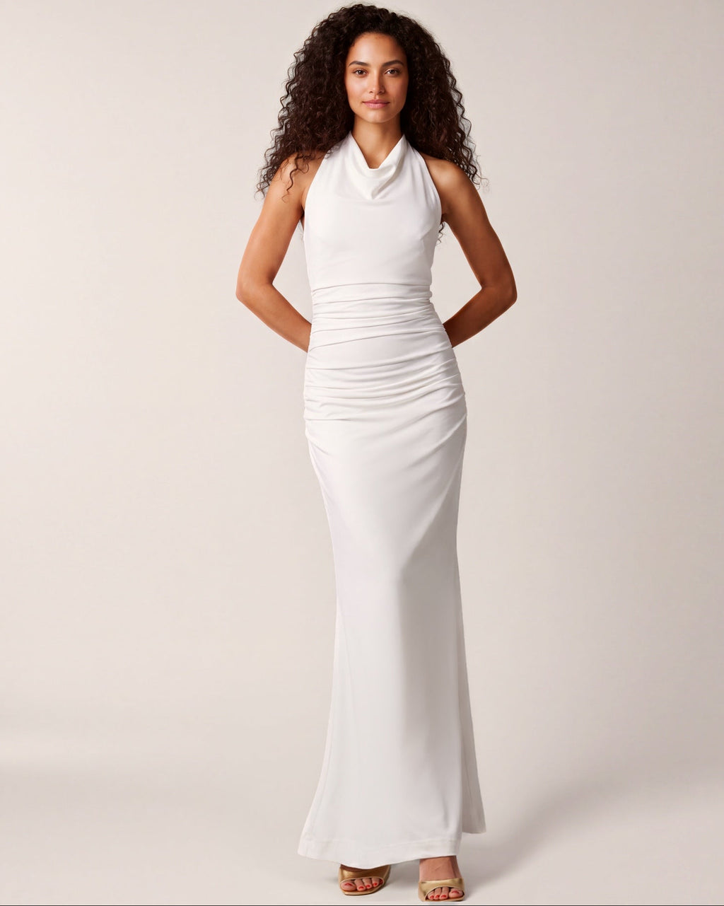 Drapiertes Kleid aus Jersey Weiß von Sonja Kiefer