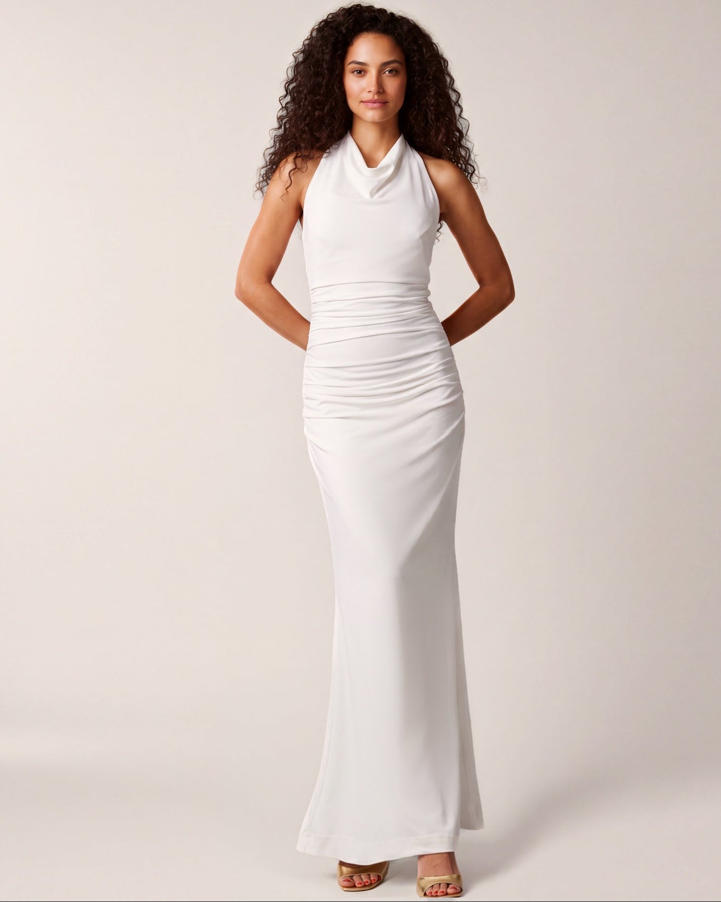 Drapiertes Kleid aus Jersey Weiß von Sonja Kiefer