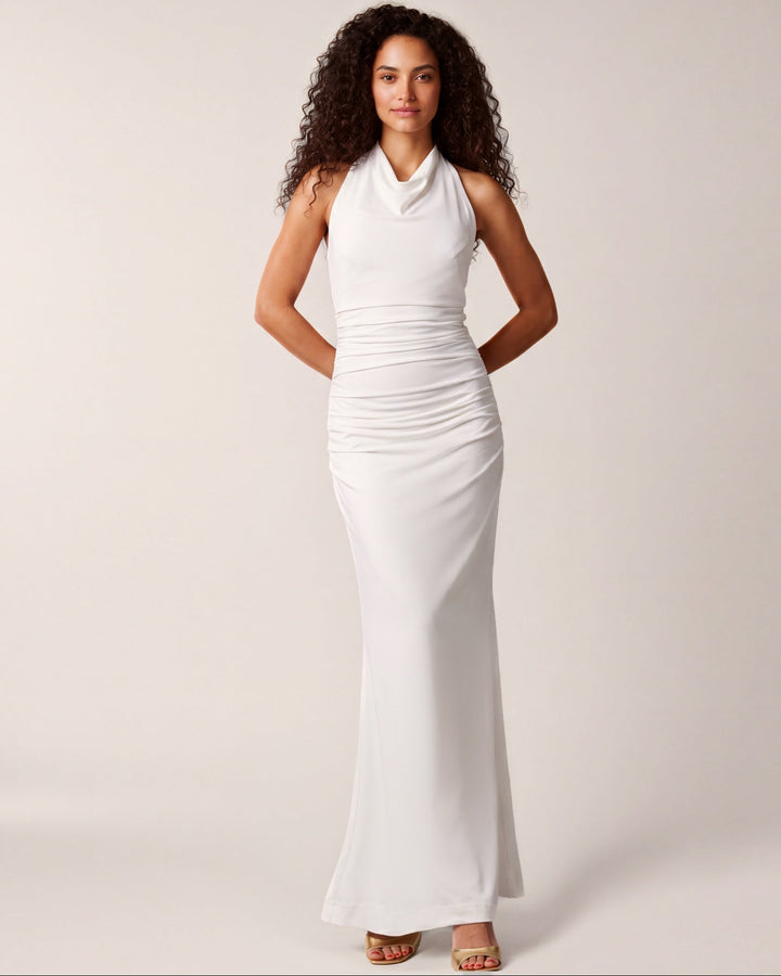 Jersey Drape Dress white