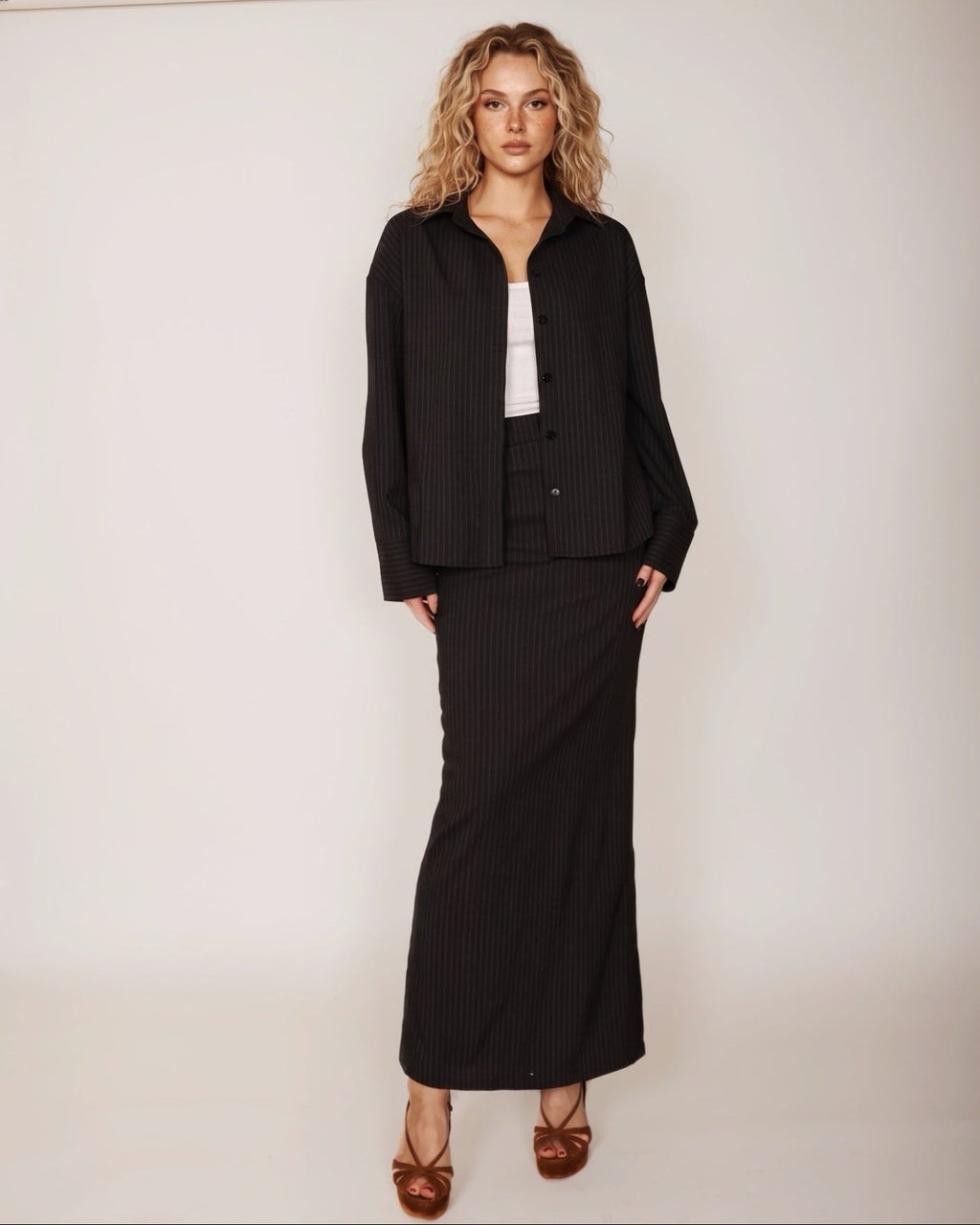 Pinstripe Shirt black