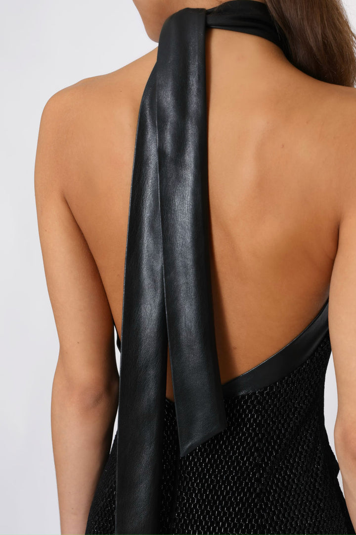 Black Velvet Halterneck Dress