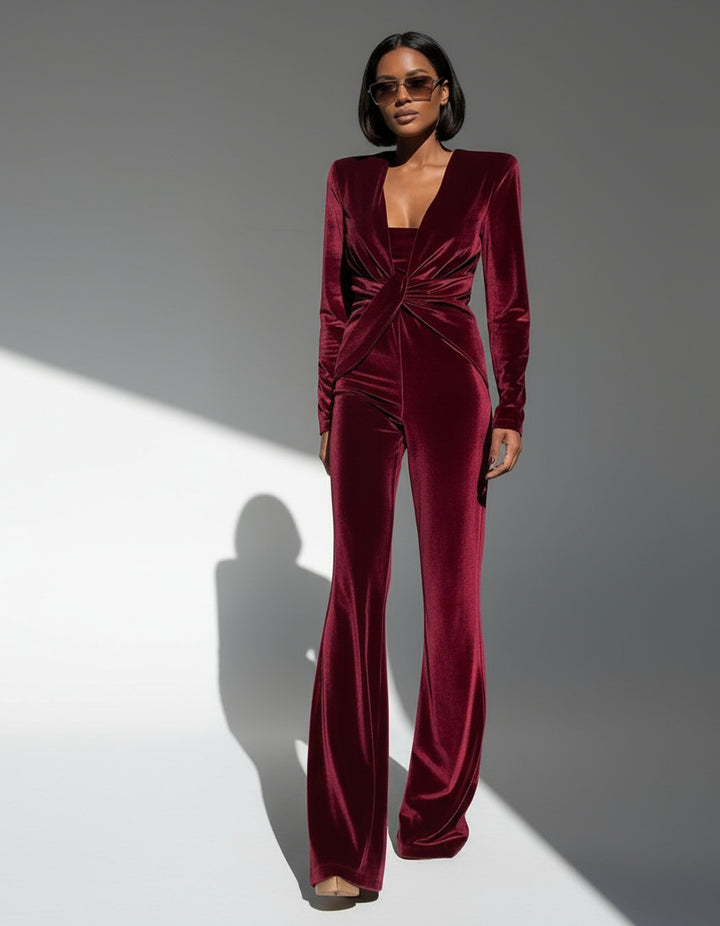 Velvet Catsuit Bordeaux
