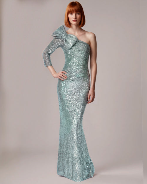 Kleid mit Schleife Salbeigrün von Sonja Kiefer