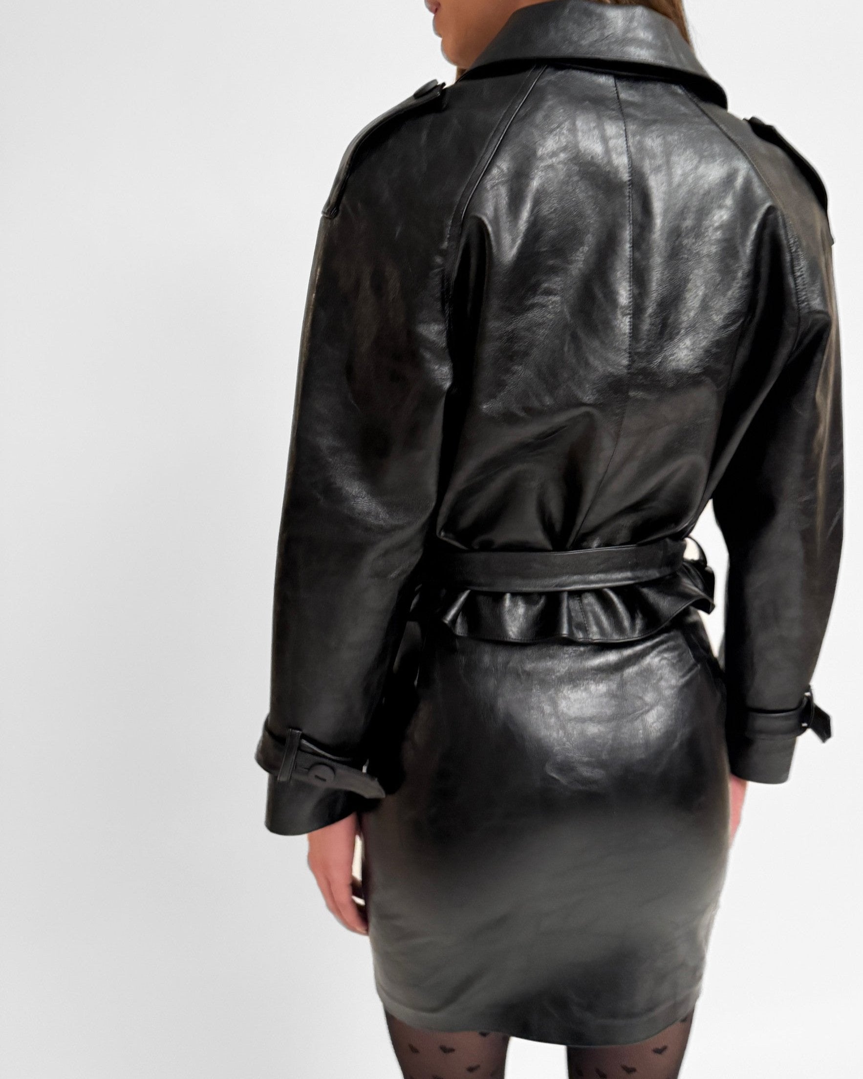 Caban Jacket vegan Leather black