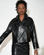 Caban-Jacke aus veganem Leder Schwarz von Sonja Kiefer