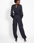 Utility Blouse navy pinstripe