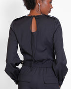 Utility Blouse navy pinstripe