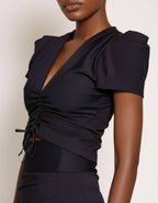 Cropped-Top aus Jersey Navy von Sonja Kiefer