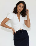 Cropped-Top aus Jersey Off-White von Sonja Kiefer