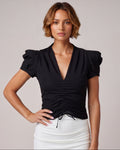 Cropped-Top aus Jersey Schwarz von Sonja Kiefer