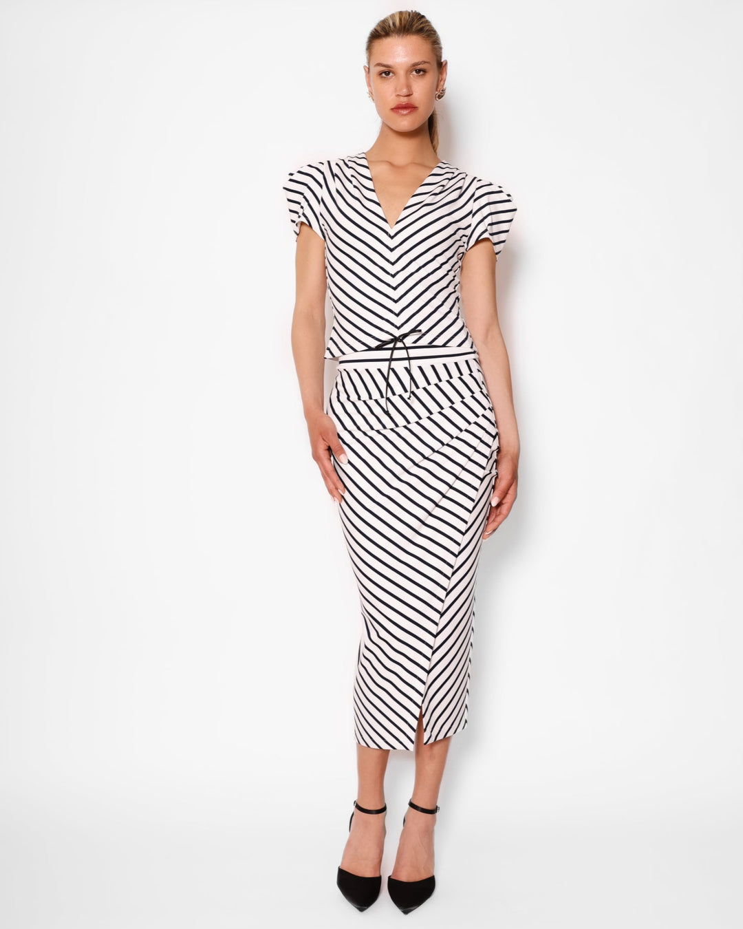 Striped Cropped Jersey Top