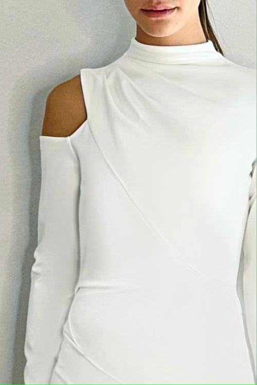 Cut-out Dress Jersey ivory