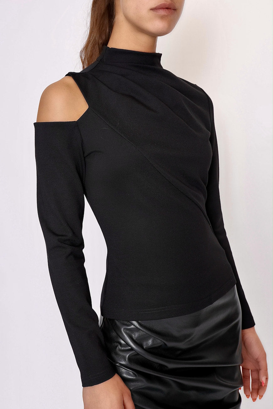 Cut-out Shirt Jersey black