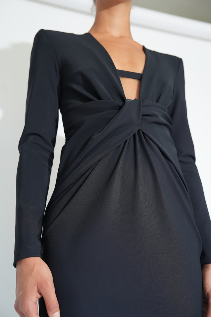 Deep Neckline Dress black
