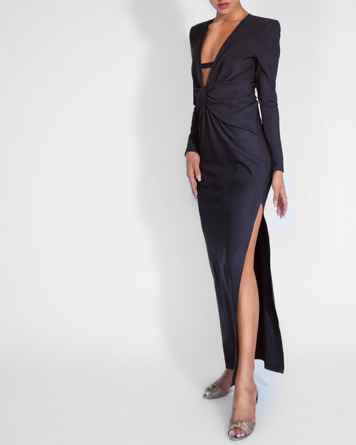 Deep Neckline Dress black