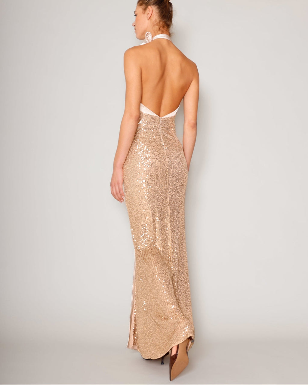 Glow Gold Halterneck Dress