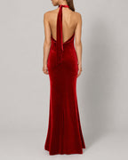 Halterneckdress Velvet cherry