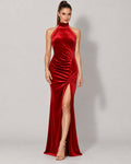 Halterneckdress Velvet cherry