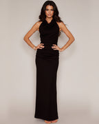 Drapiertes Kleid aus Jersey Schwarz von Sonja Kiefer