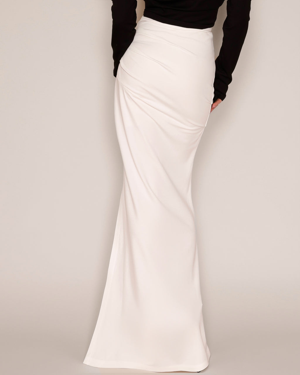 High Waisted Jersey Skirt off white