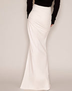 High Waisted Jersey Skirt off white