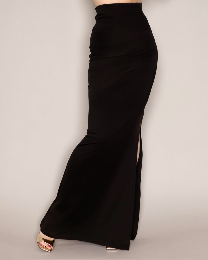 High Waisted Jersey Skirt Black