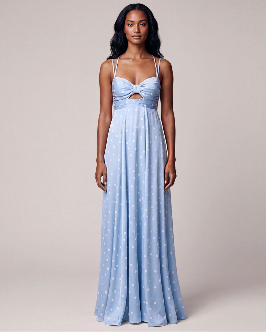 Gepunktetes Maxikleid Hellblau von Sonja Kiefer