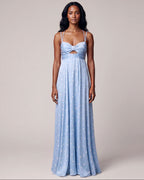 Gepunktetes Maxikleid Hellblau von Sonja Kiefer